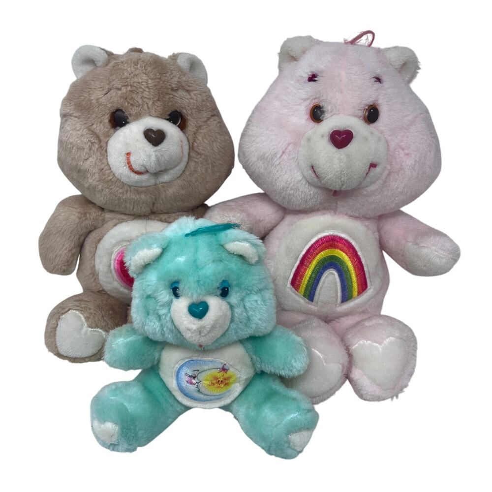Vintage‎ Care Bear Plush Lot Cheer Tenderheart Bedtime Kenner